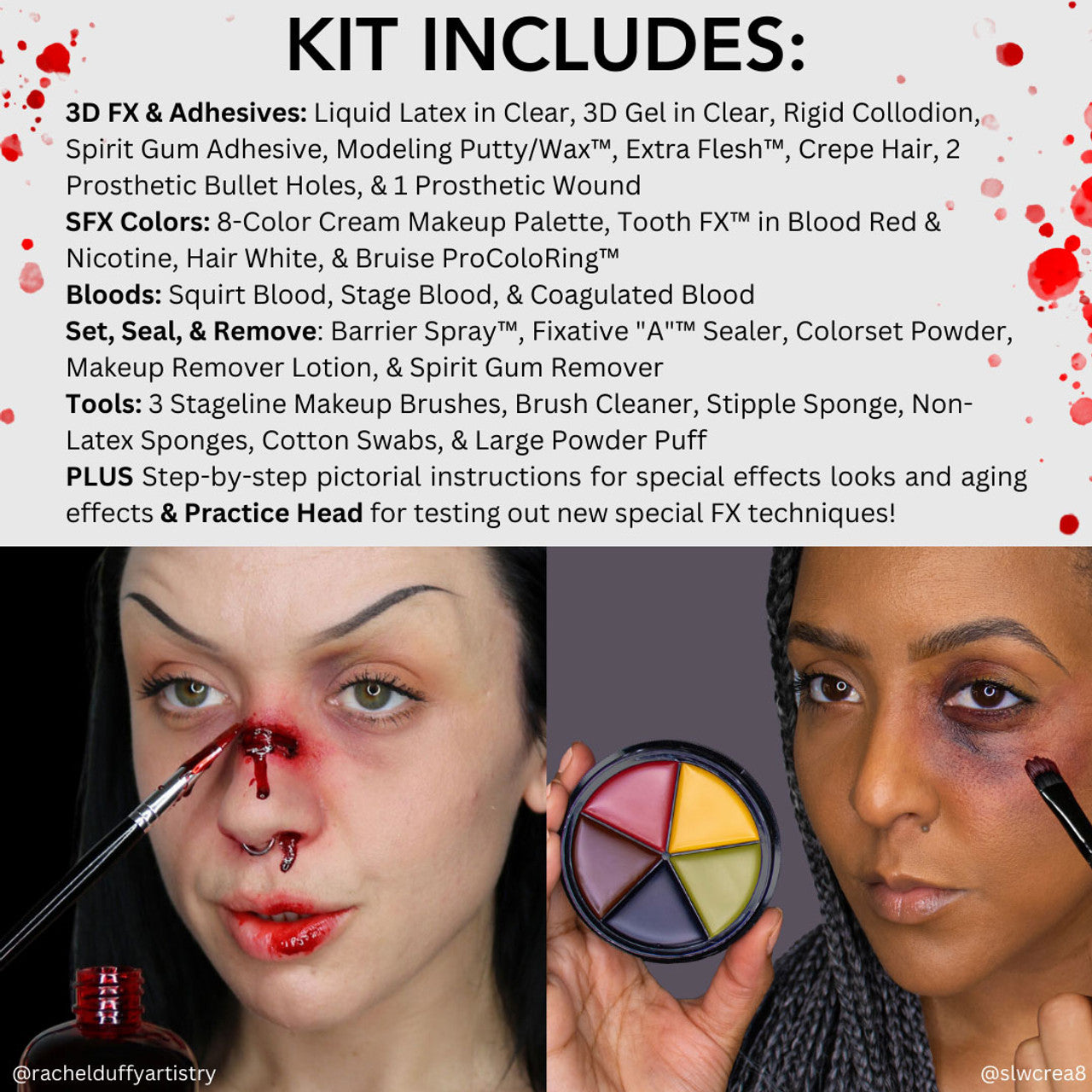 Mehron Special FX All-Pro Kit — close-up of additional included items and application tools