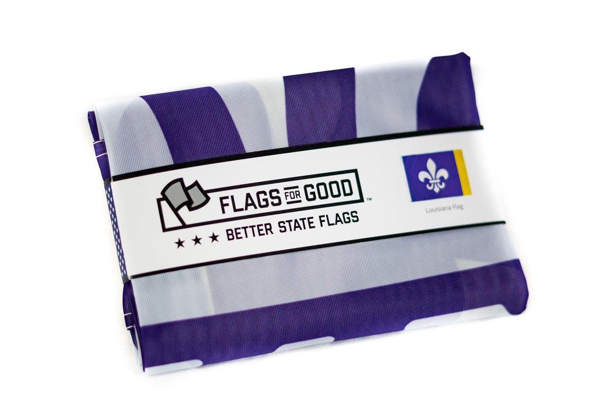 Louisiana Mardi Gras flag — folded view
