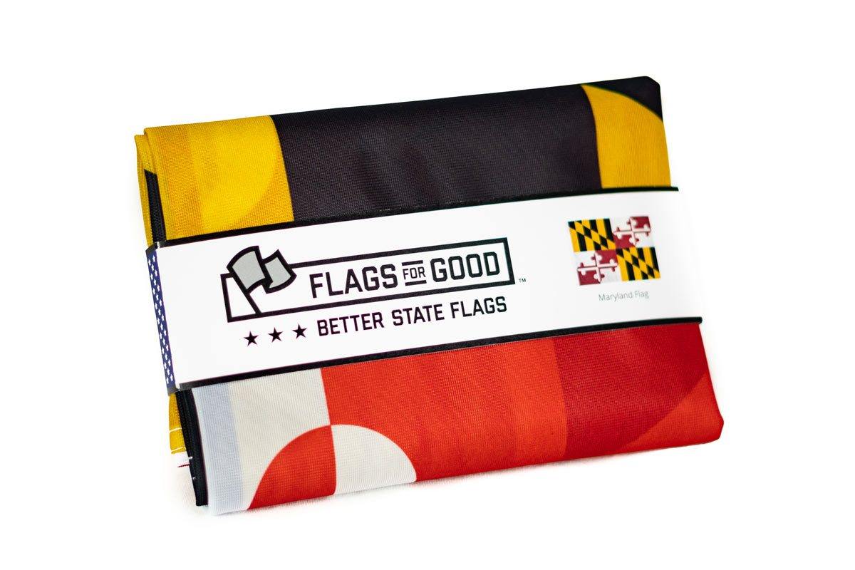Maryland flag — folded view showing quartered Calvert and Crossland design