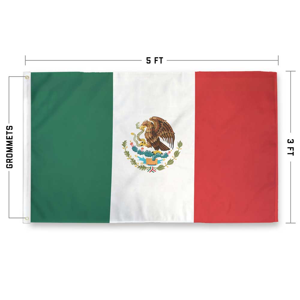 Mexico Flag specs — size, material, and construction details