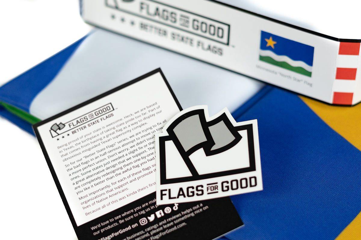 Minnesota North Star Flag unfolded flat lay showing full design
