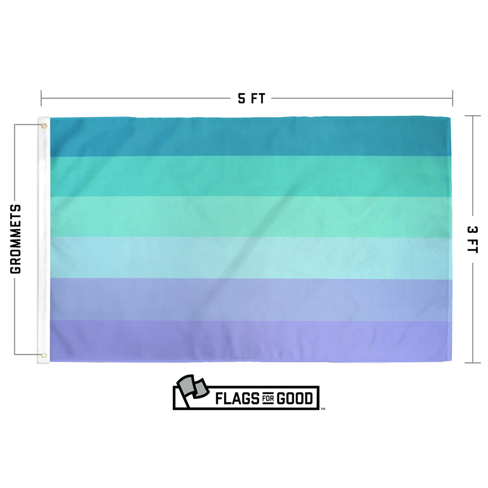 Neptunic Pride Flag design specifications showing stripe colors and proportions