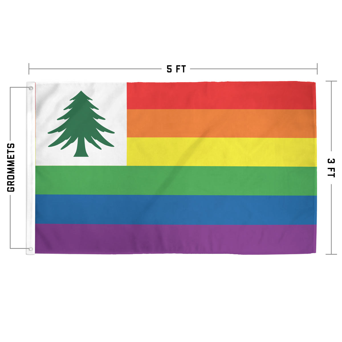 New England Pride Flag specs — size, material, and construction details
