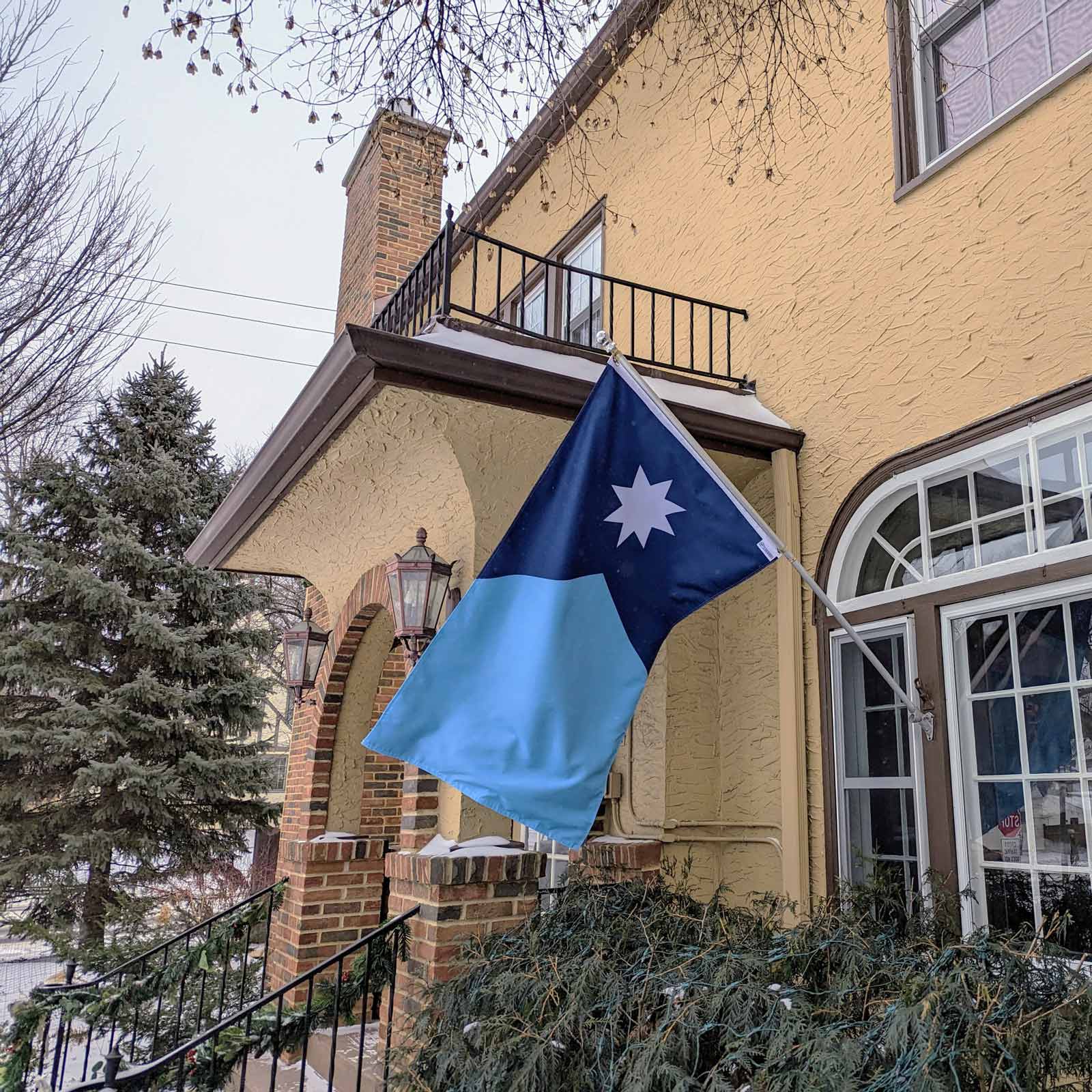 New Minnesota State Flag displayed outside a home