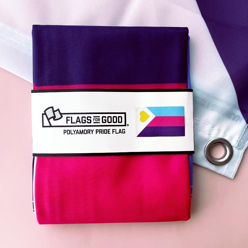 Polyamory Pride Flag — single-sided 3ft x 5ft, front view
