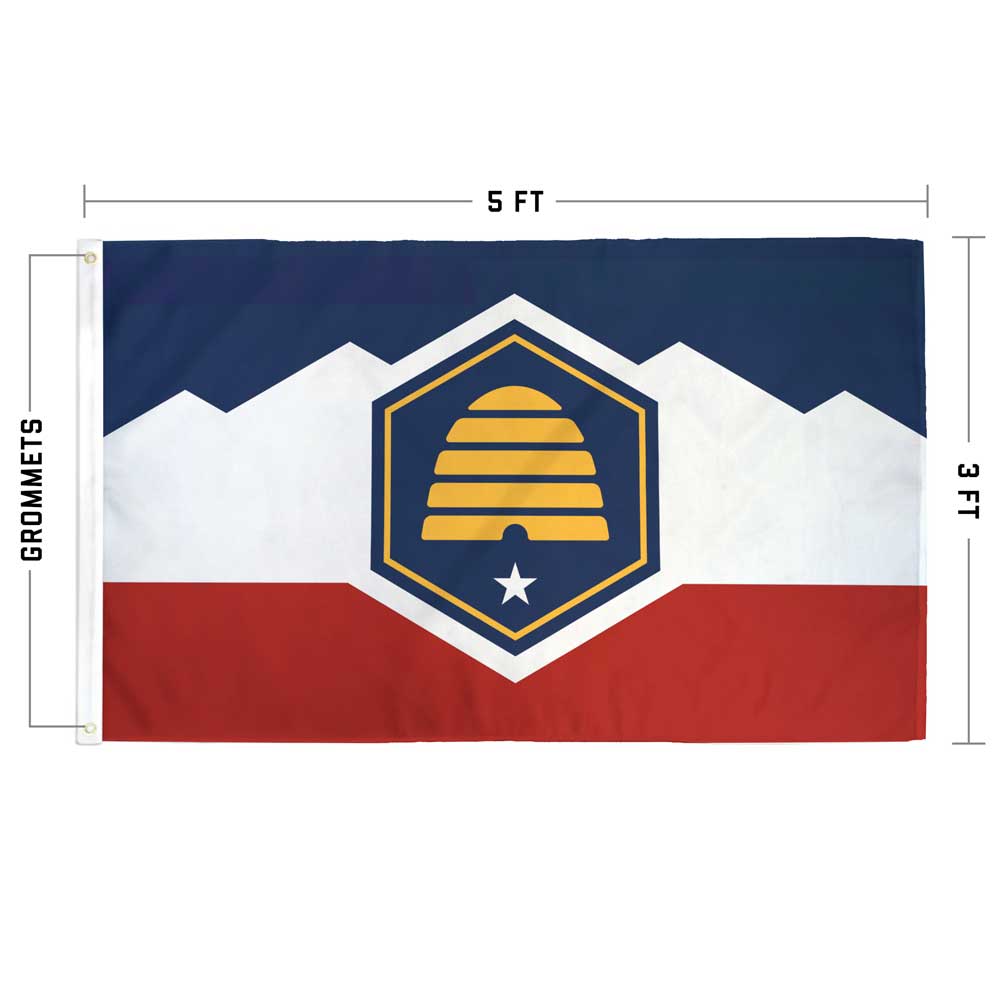2023 Utah Beehive Flag flat lay — alternate view showing full flag design
