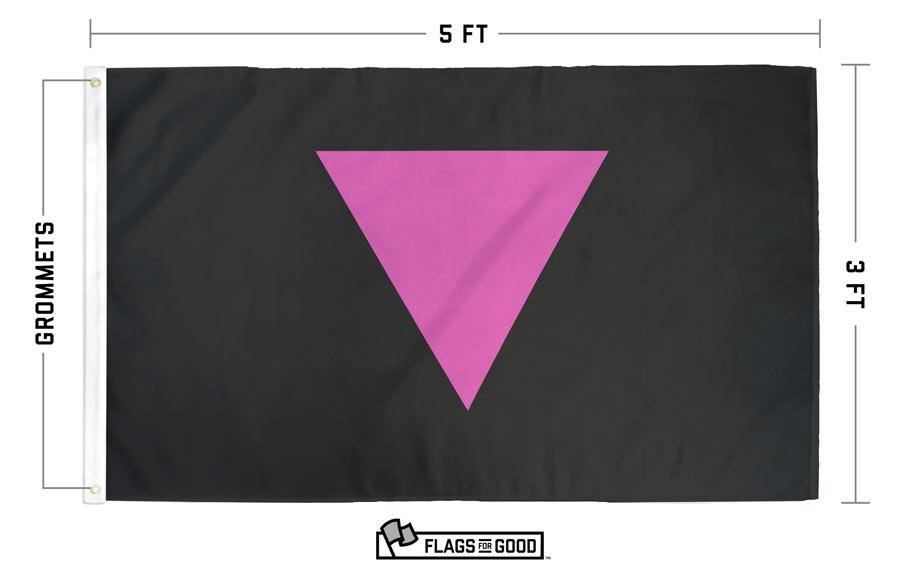 Pink Triangle Pride flag specs — size, material, and construction details
