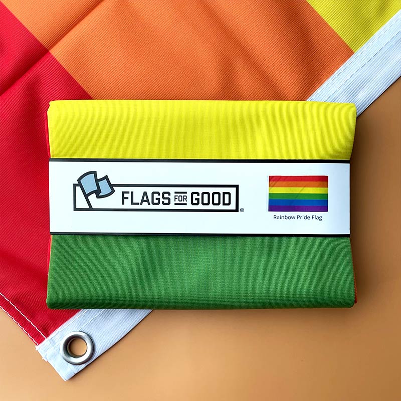 Rainbow Pride flag — 3×5 ft single-sided, six horizontal stripes