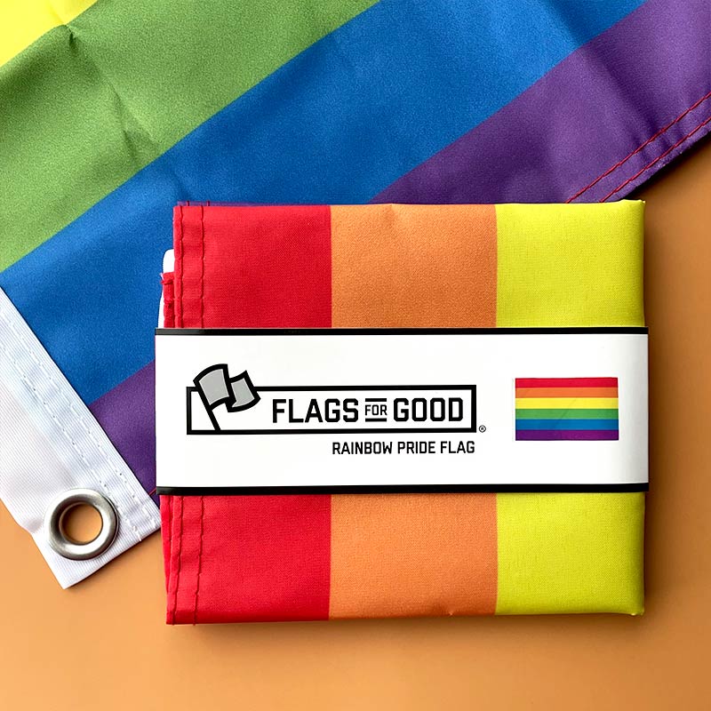 Rainbow Pride flag — 18×12 in small boat flag variant