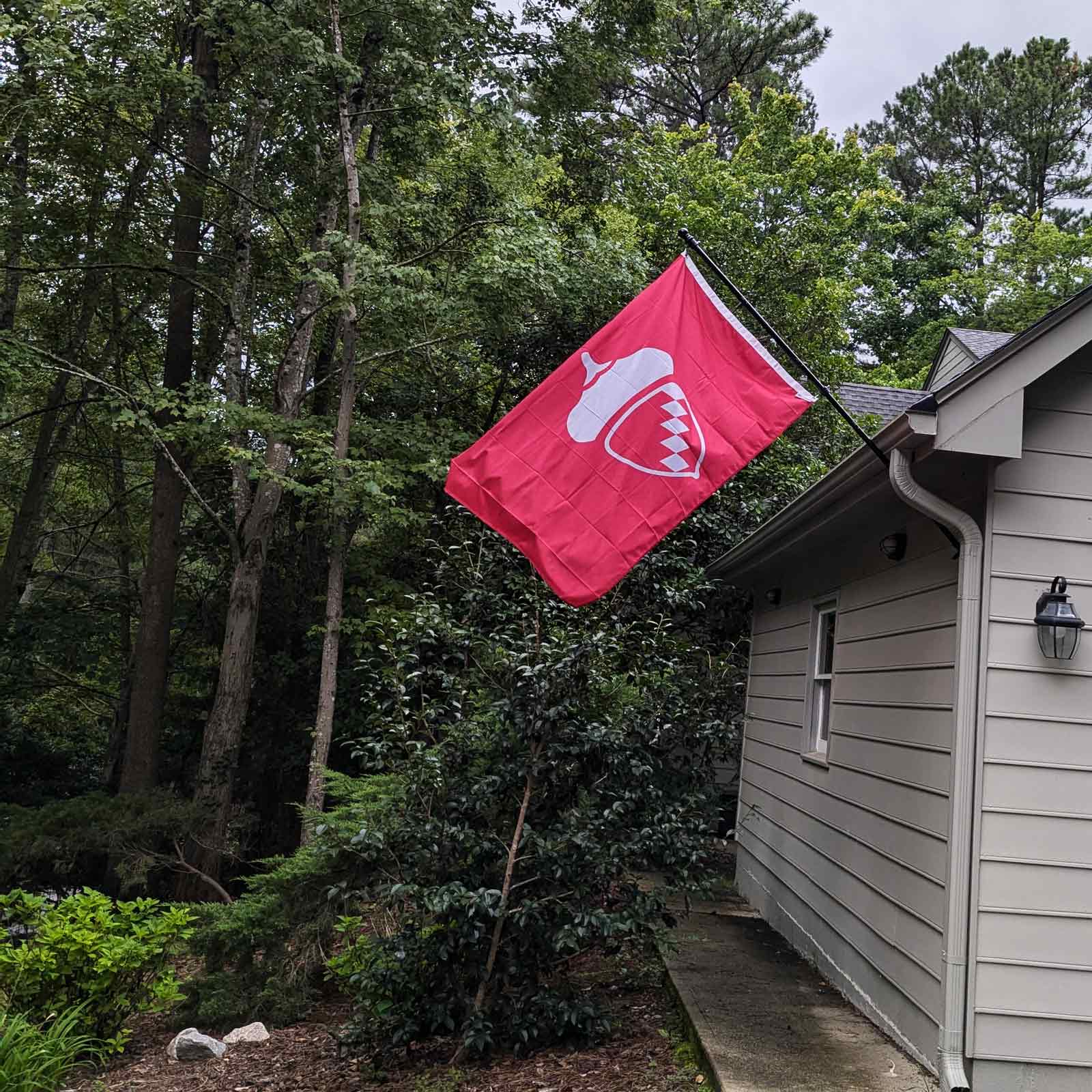 Raleigh, NC flag displayed on a house exterior