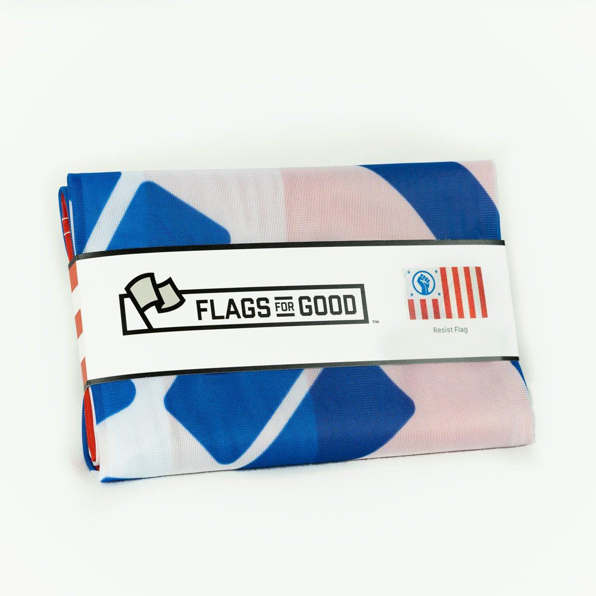 Resist flag — folded view showing stripe and canton design