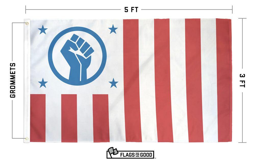 Resist flag — size and construction specs diagram