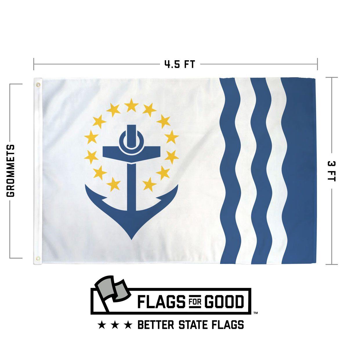 Rhode Island Flag specs — dimensions, materials, and construction details