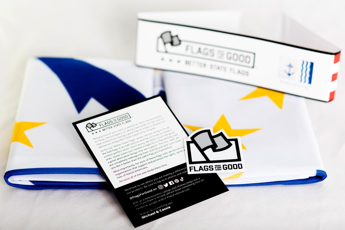 Rhode Island Flag — fully unfolded flat lay showing complete design