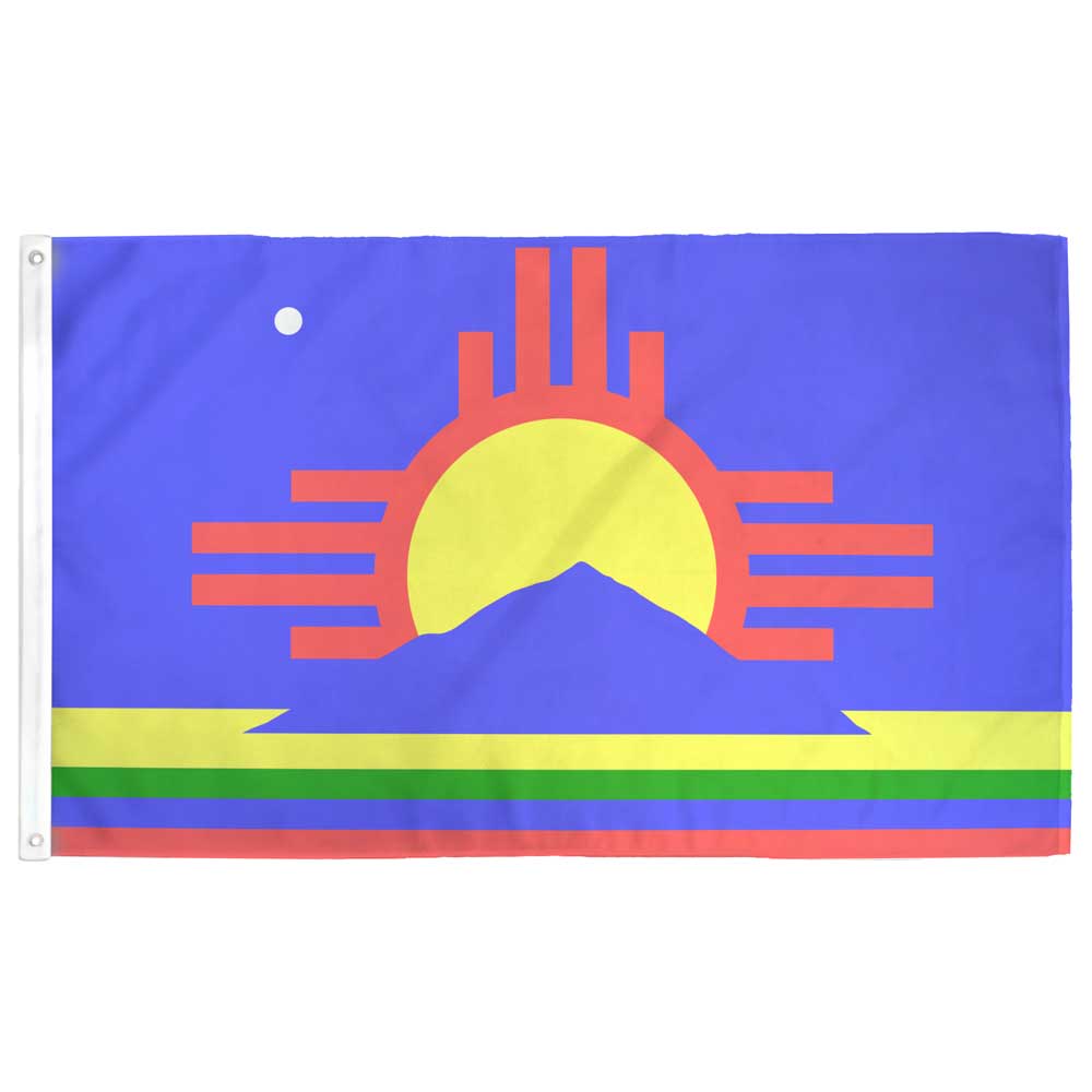 Roswell, NM city flag — Land of Enchantment design with land, water, and sky motifs, 3×5 ft with grommets