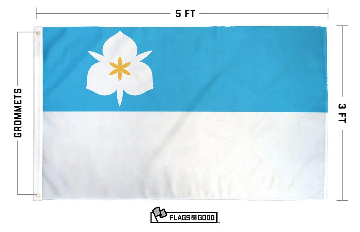 Salt Lake City flag — size and construction specs diagram