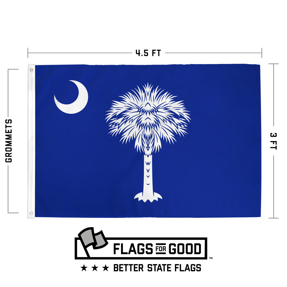 South Carolina flag specs — size, material, and construction details