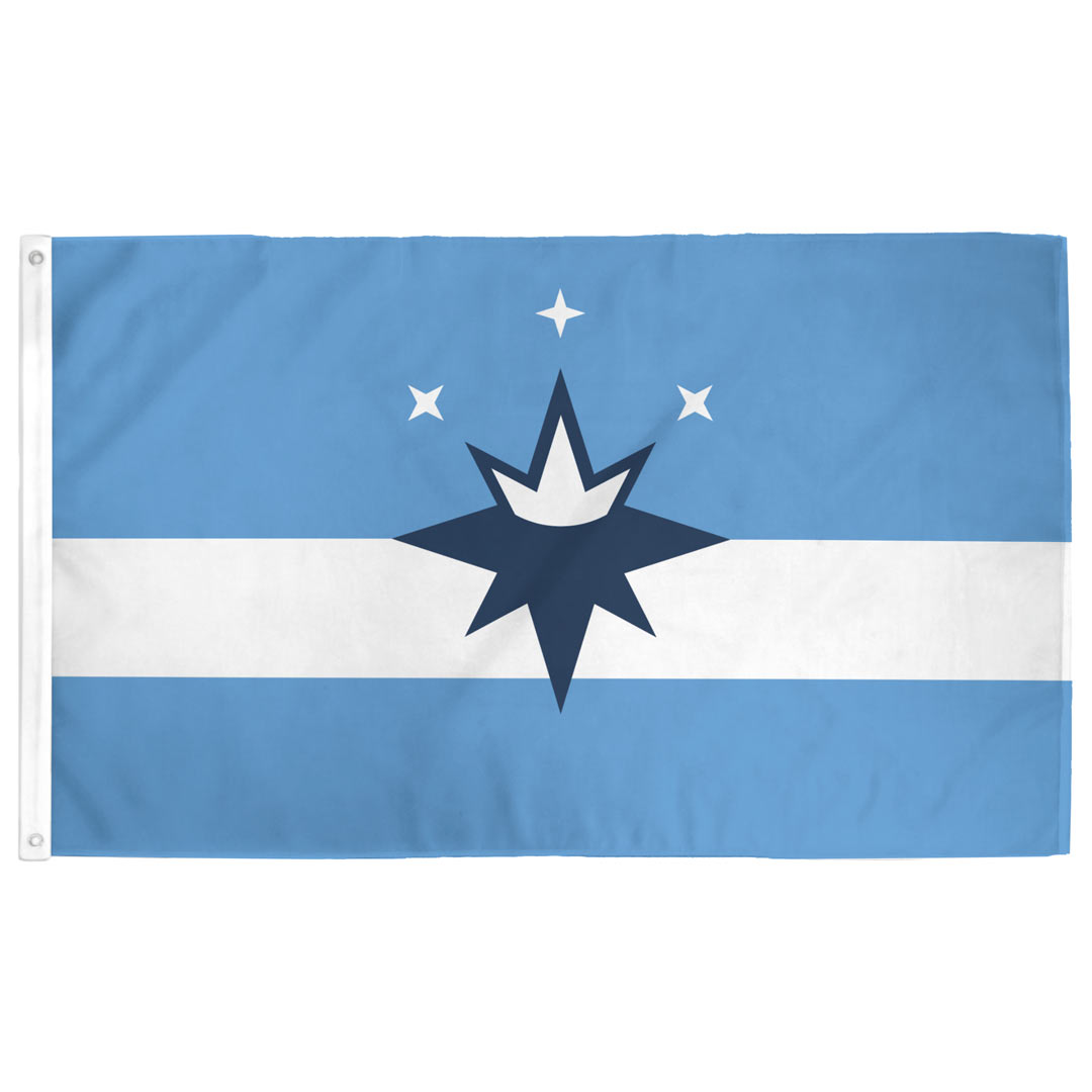 Springfield, Missouri flag — 3'x5' dark blue and white Compass Crown emblem design