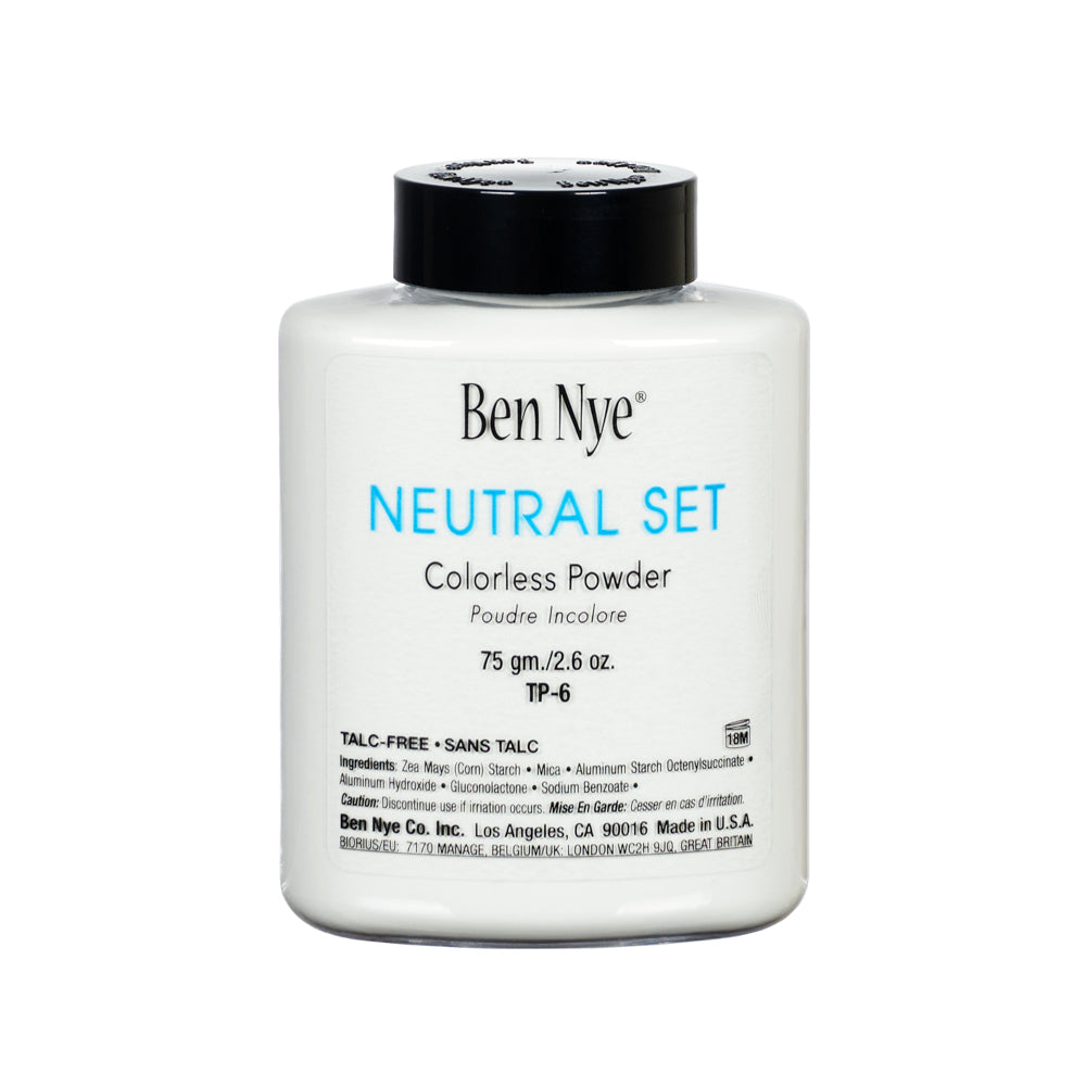 2.4 oz / Neutral Set Colorless Face Powder 3oz./85gm. Shaker Bottle - TP-6