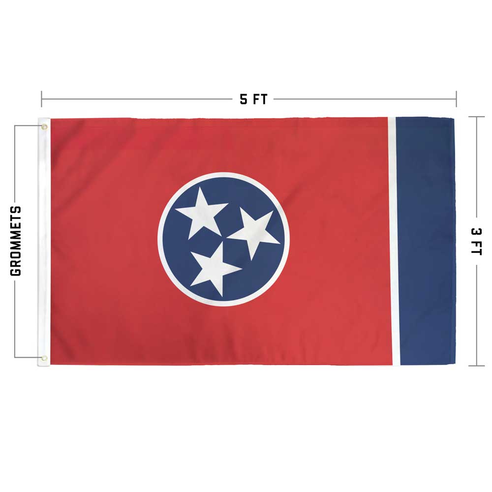 Tennessee state flag design specs showing Tristar placement and dimensions