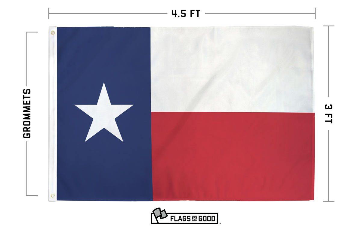 Texas flag specs — size, material, and construction details