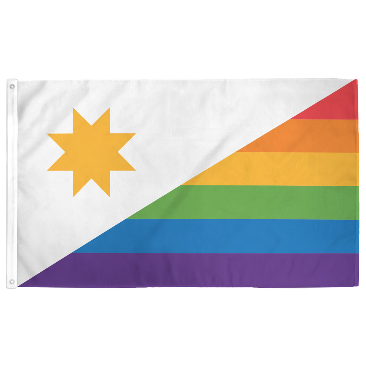 Toledo Pride flag — rainbow-accented Toledo city flag redesign, 3×5ft