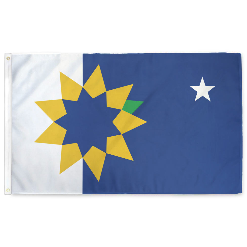 Topeka, Kansas flag — blue field with gold sunflower and star design, 3'x5' with grommets