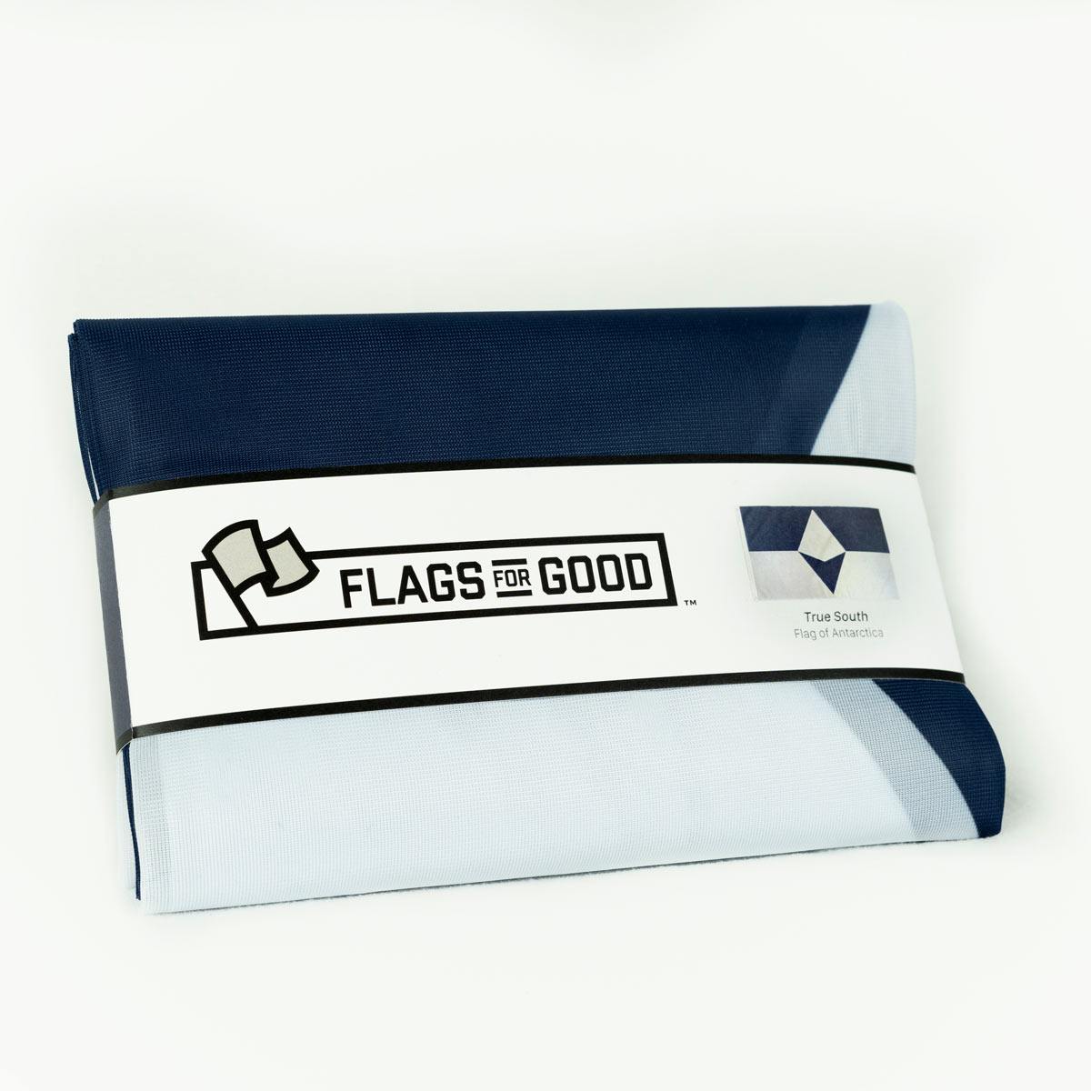 True South flag folded, showing compact size