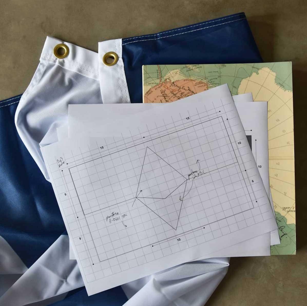 True South flag design diagram — compass star and stripe layout explained