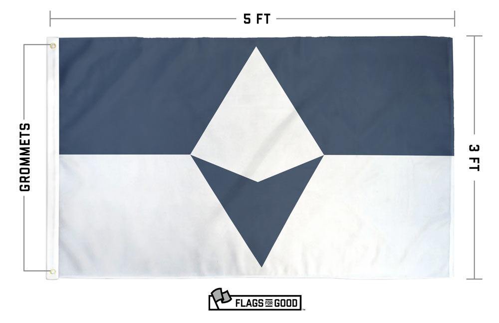 True South Antarctica flag spec sheet — size options, grommets, single and double-sided
