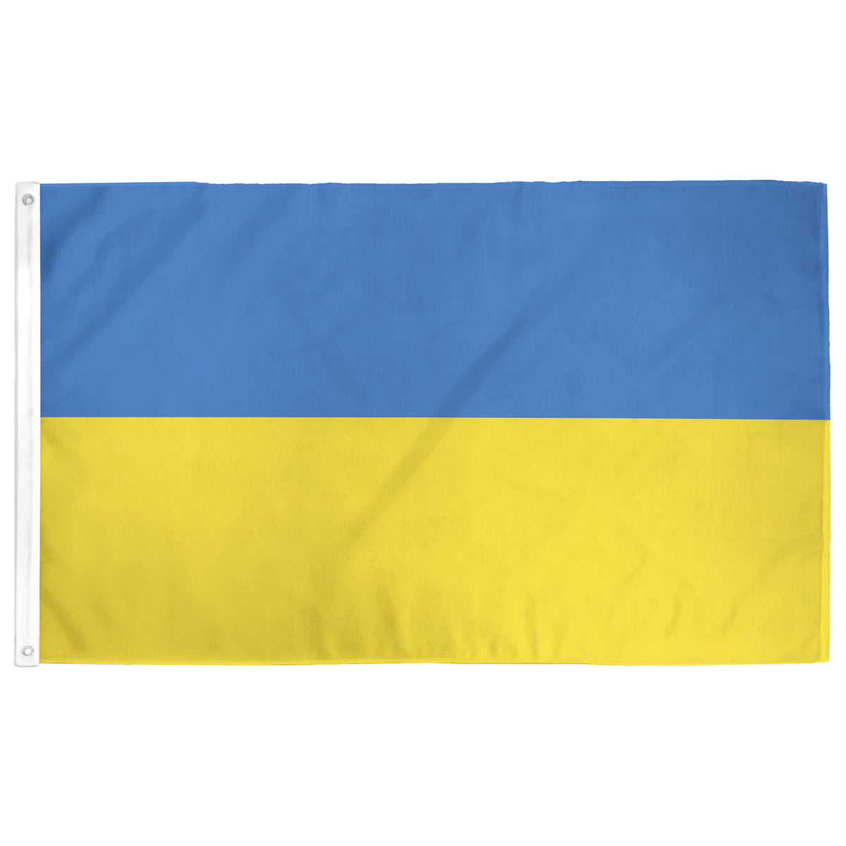 Ukraine Flag — 3x5 ft, horizontal blue over yellow bands with grommets