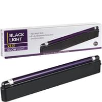 12" battery-operated black light with fixture — AA powered, portable UV lamp