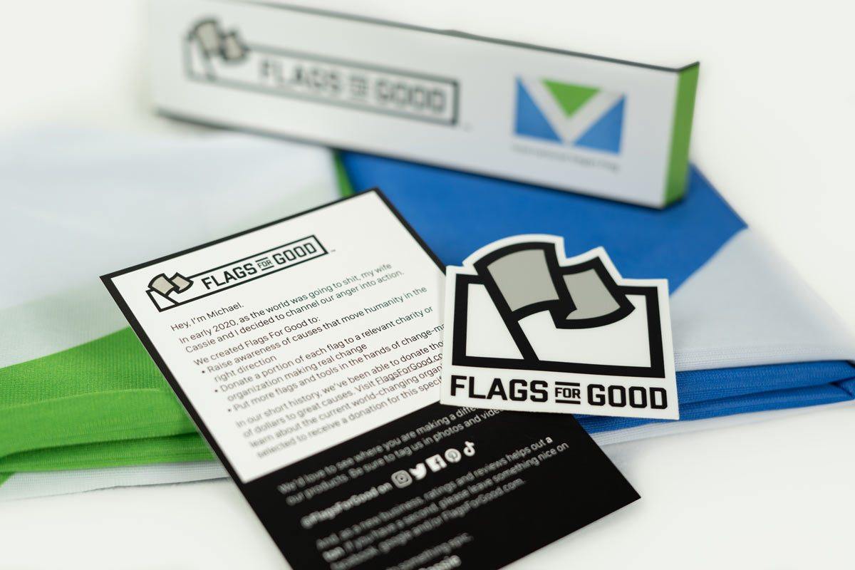 International Vegan flag — fully unfolded, showing complete design