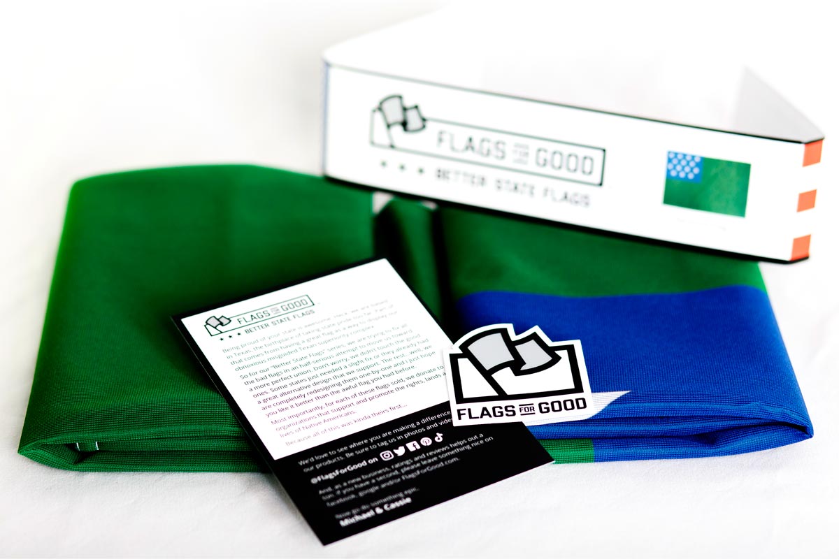 Redesigned Vermont flag unfolded flat, full design visible