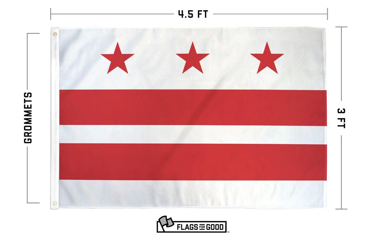 Washington DC flag specs — size, materials, and construction details