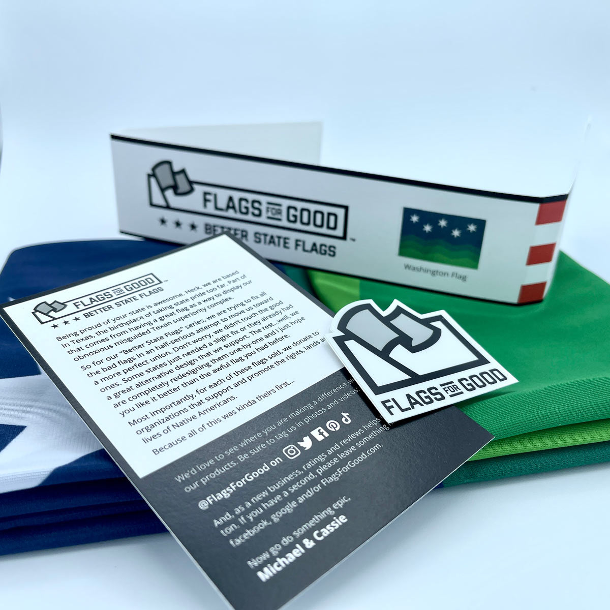 Washington State flag redesign — unfolded flat lay showing full design