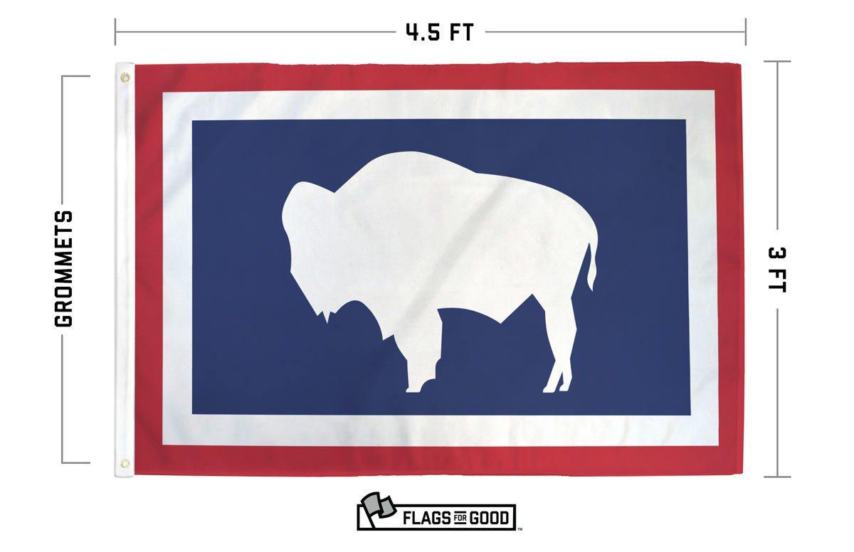 Wyoming flag specs — size, material, and construction details