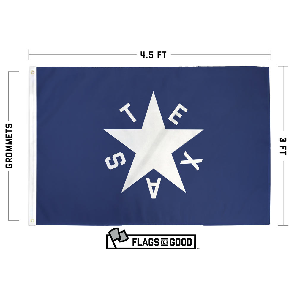 De Zavala Texas Flag — size and spec details