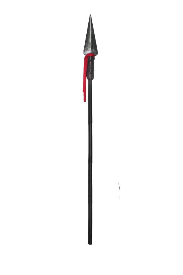 Spear stage prop — plastic, 47" long, for warrior, native, or Roman costumes