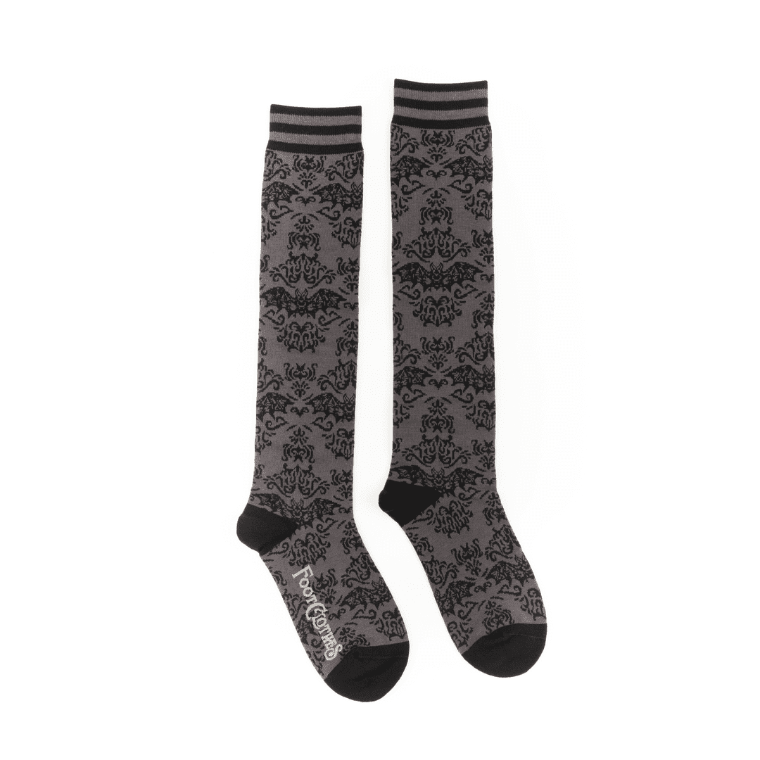 Chaussettes montantes chauve-souris damassées