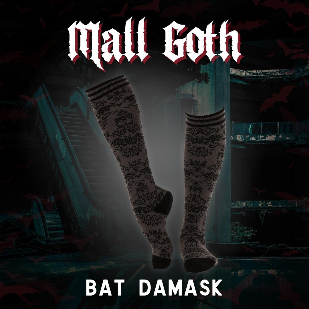 Chaussettes montantes chauve-souris damassées