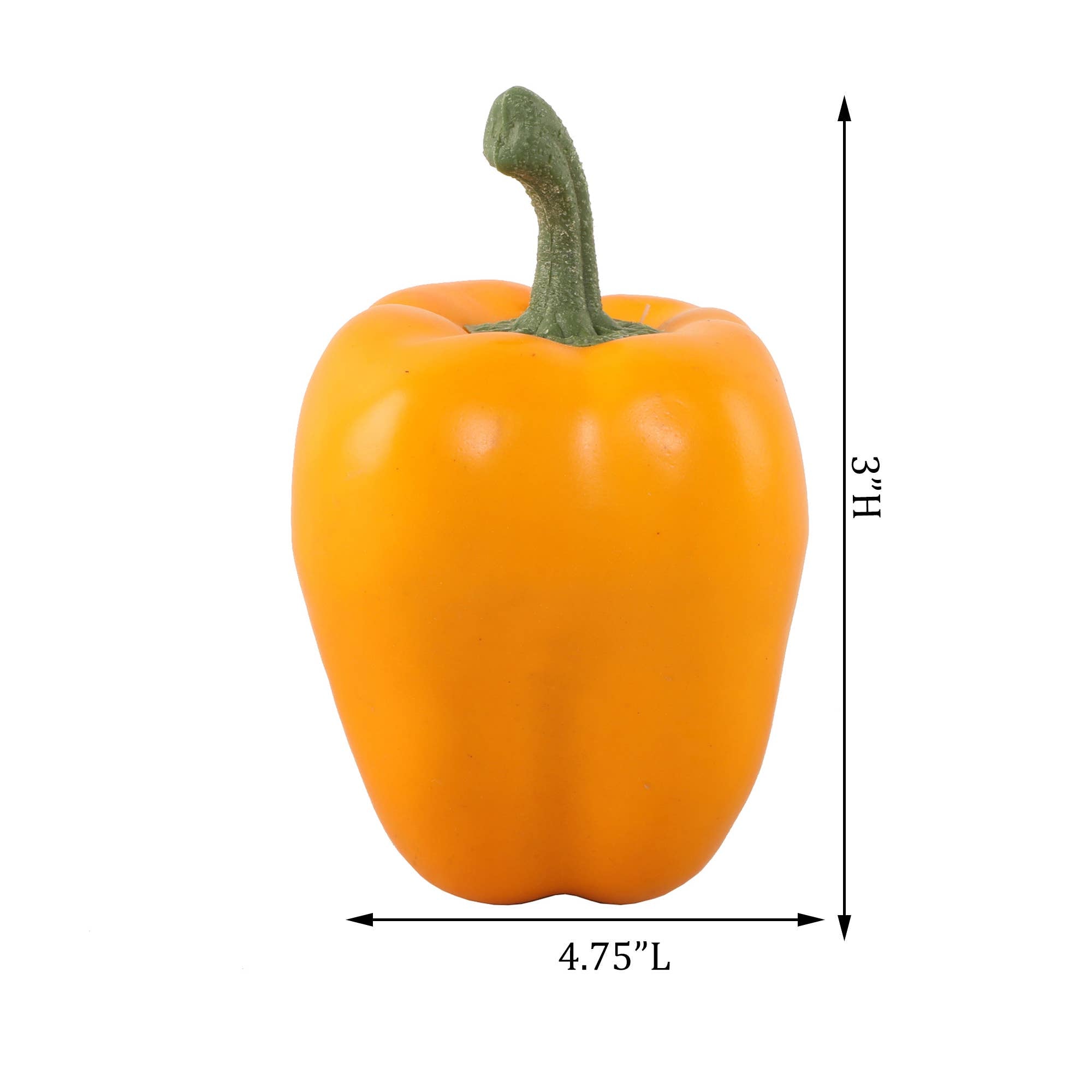 Artificial bell pepper — red variant, top view showing stem detail