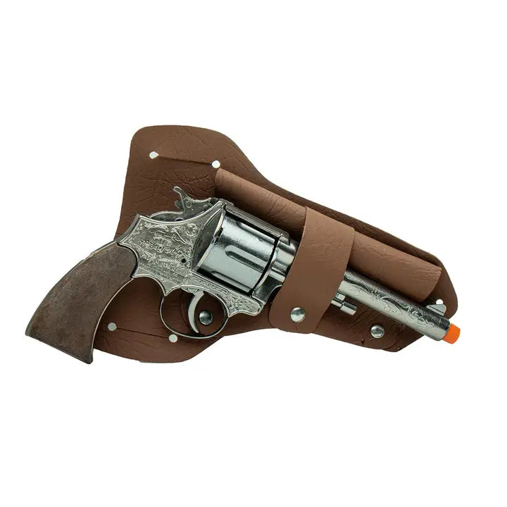 Jesse James Holster Set — die-cast metal toy pistol, vinyl holster, and belt