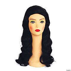 Deluxe Showgirl wig — black variant, 30-inch length