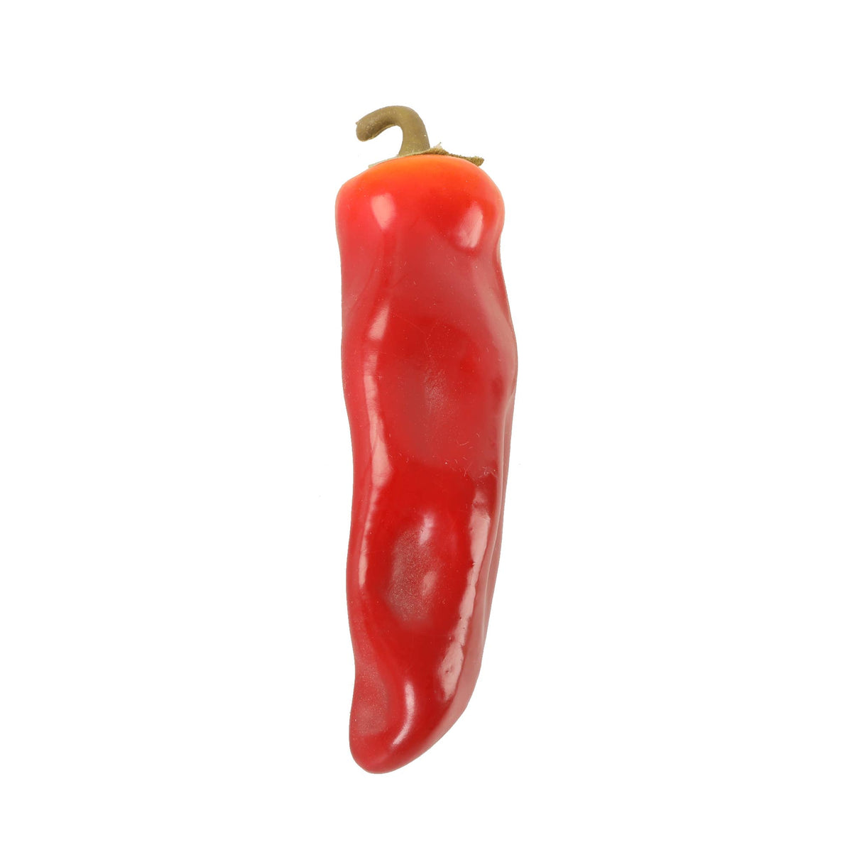 Artificial red pepper — angled view showing full silhouette and color