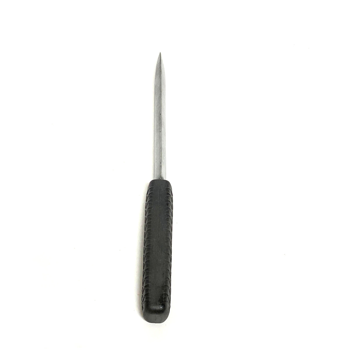 Rubber knife prop — top-down view showing full length and handle detail