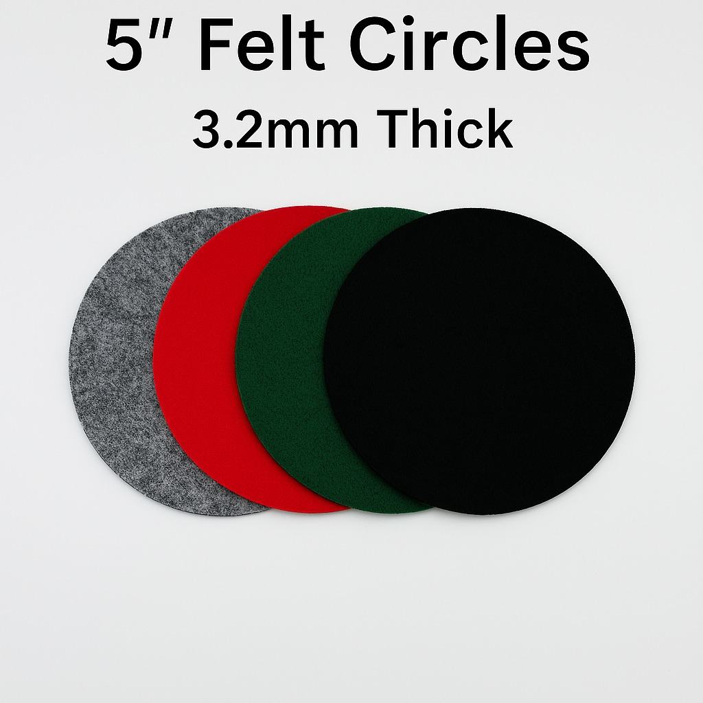 Thick Felt Circles 3.2mm 5 Pack | 5”, 7”, 10.5” Craft Felt