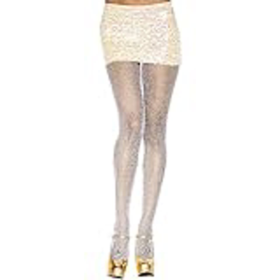 Fishnet tights shown on figure — color variant comparison: black, red, tan, white
