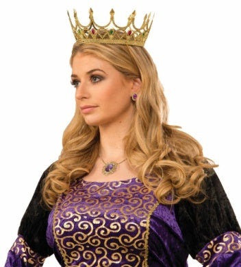 Royal Queen Crown — ornate gold-toned costume crown for theater and costume events