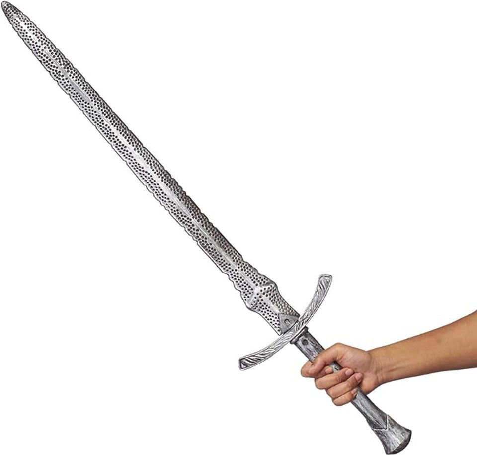 Knight broadsword prop — molded plastic, utilitarian combat style, 38" length